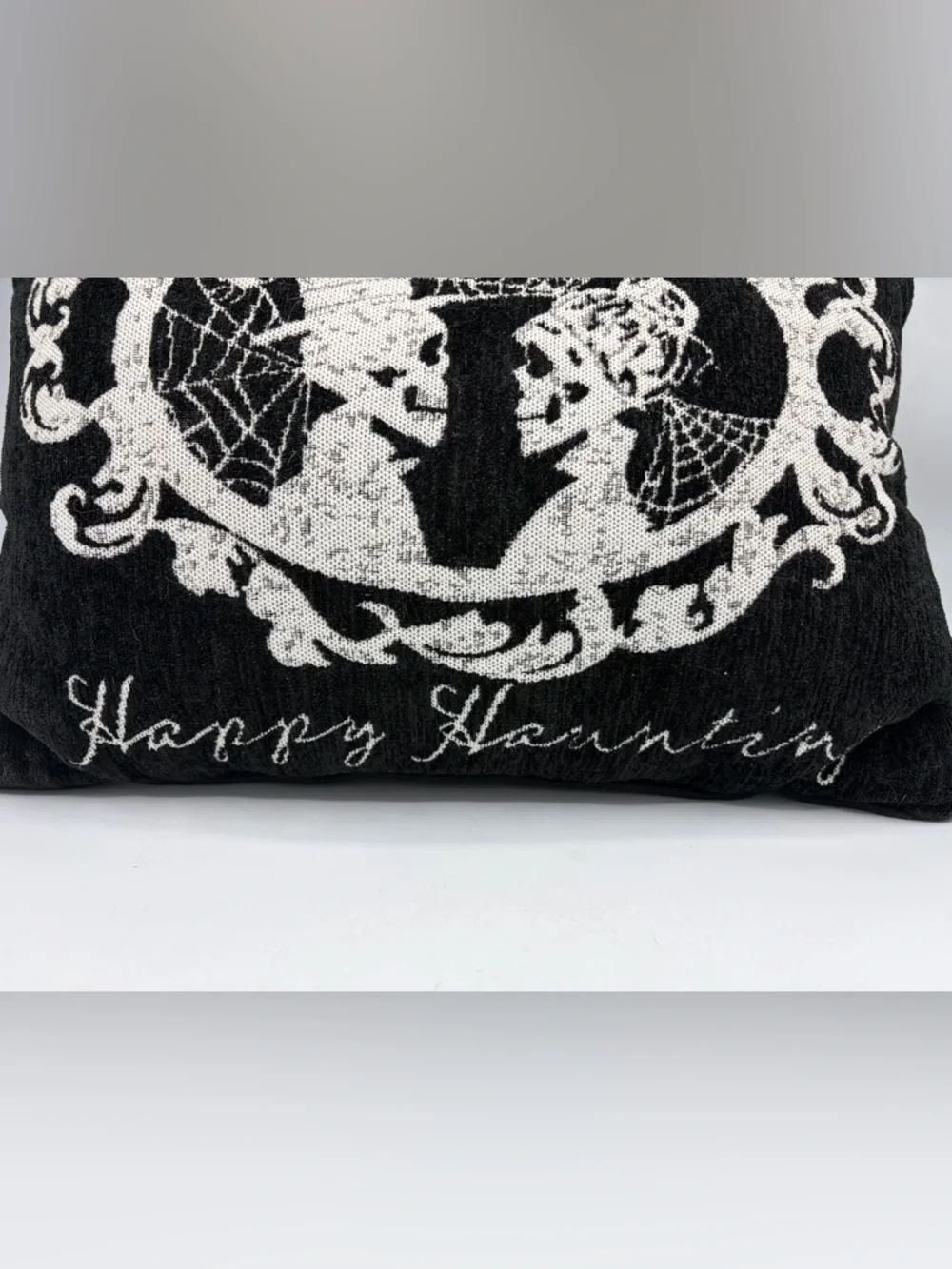 Black & White Gothic Skull Couple Throw Pillow